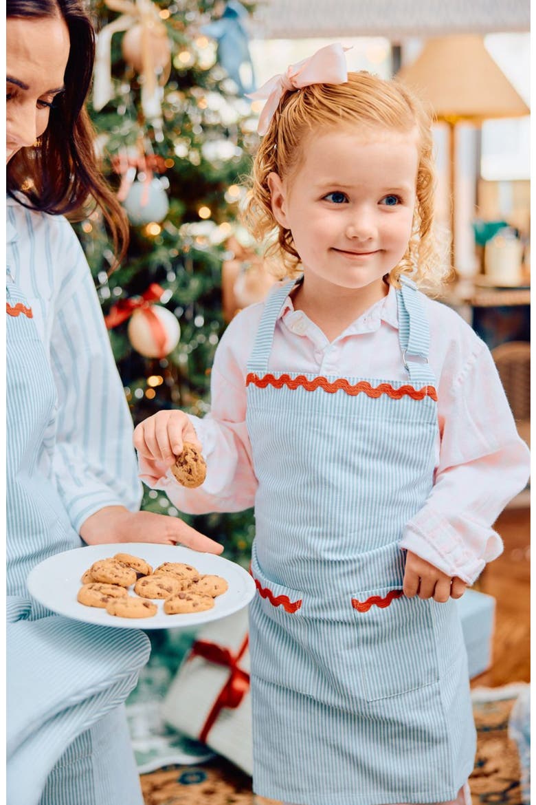 Kids' Stripe Apron, Alternate, color, BLUE STRIPE