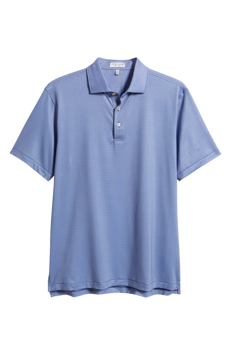 Peter Millar Abbot Summer Comfort Performance Polo, Alternate, color, White/Blue