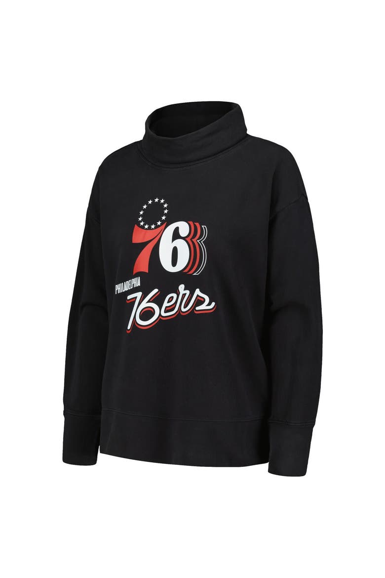 Women's Levelwear Black Philadelphia 76ers Sunset Pullover Sweatshirt, Alternate, color, Black