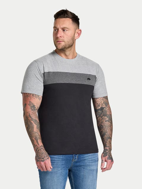 Short Sleeve Crew Neck Panel T-Shirt