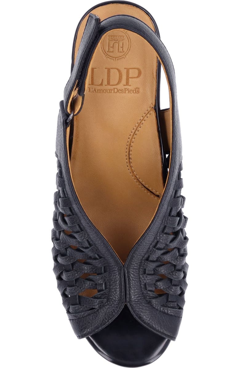 L'Amour des Pieds Myrina Basket Weave Slingback Peep Toe Sandal, Alternate, color,