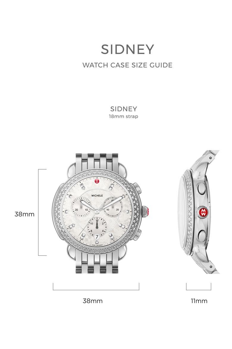 Sidney Chronograph Diamond Watch Head & Bracelet, 38mm, Alternate, color, GOLD/ SILVER/ MOP