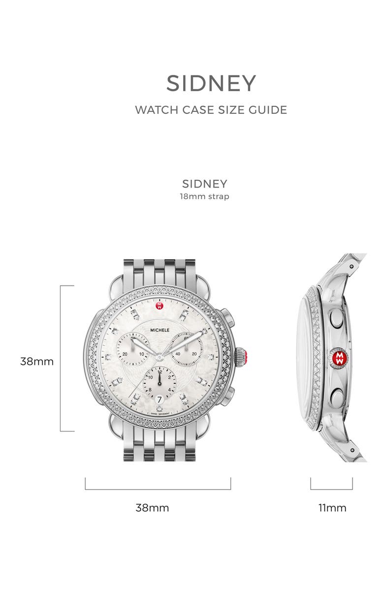 MICHELE Sidney Chronograph Diamond Watch Head & Bracelet, 38mm, Alternate, color, 