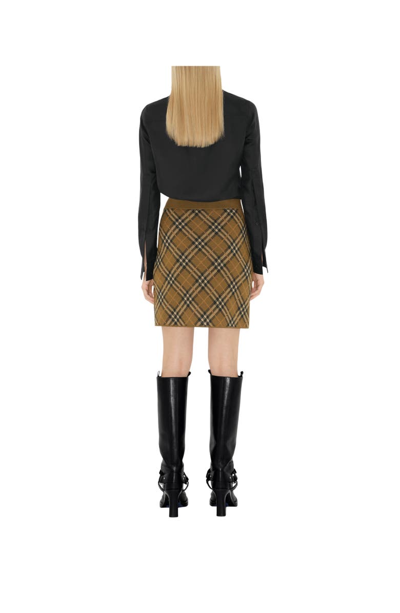 Burberry Check Wool Blend Mini Skirt, Alternate, color,