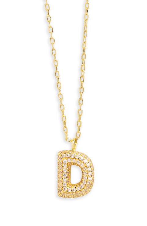 Cubic Zirconia Bubble Inital Pendant Necklace