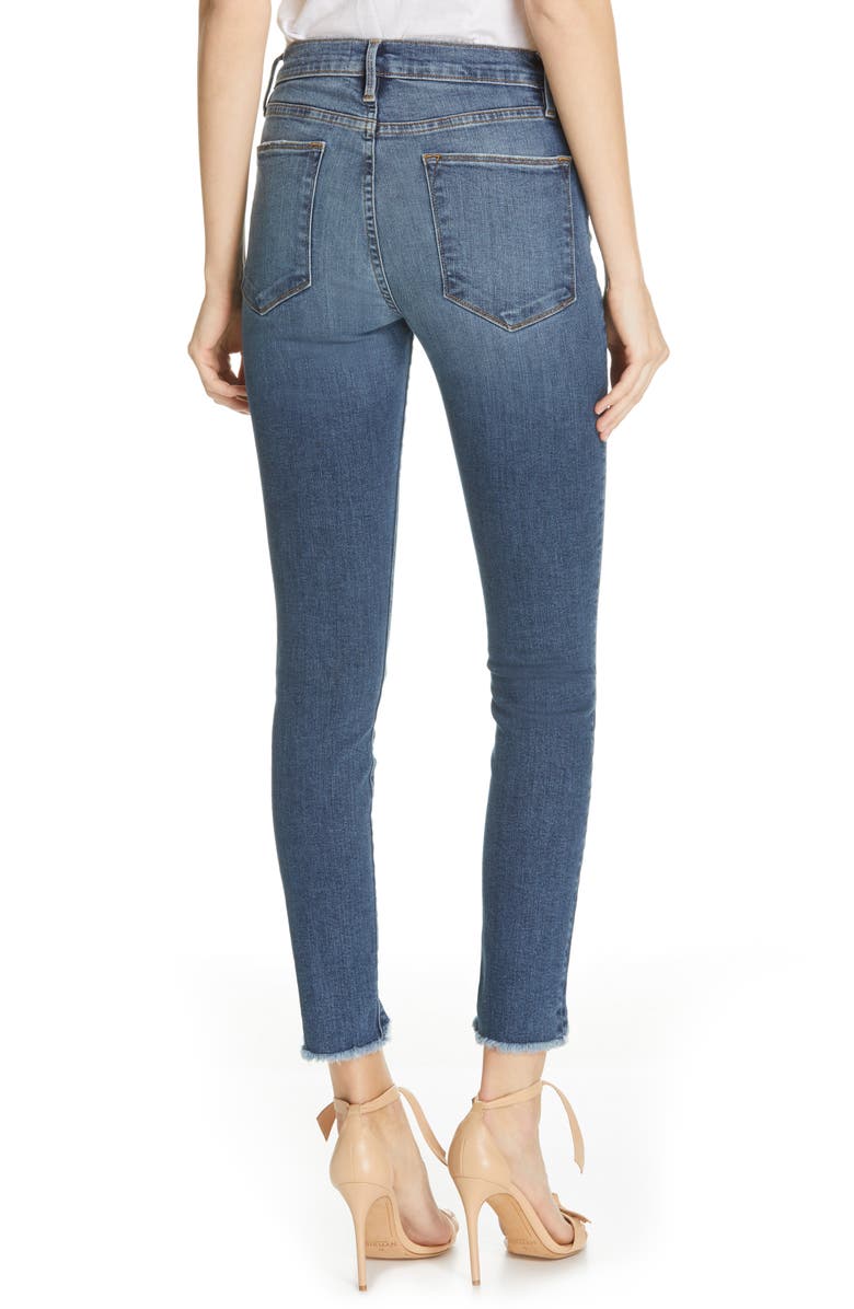 FRAME Le High Triangle Hem Ankle Skinny Jeans, Alternate, color,