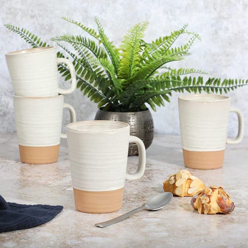 Gibson Elite Dreamweaver 4 Piece 17 Ounce Round Earthenware Mug Set In Neutral