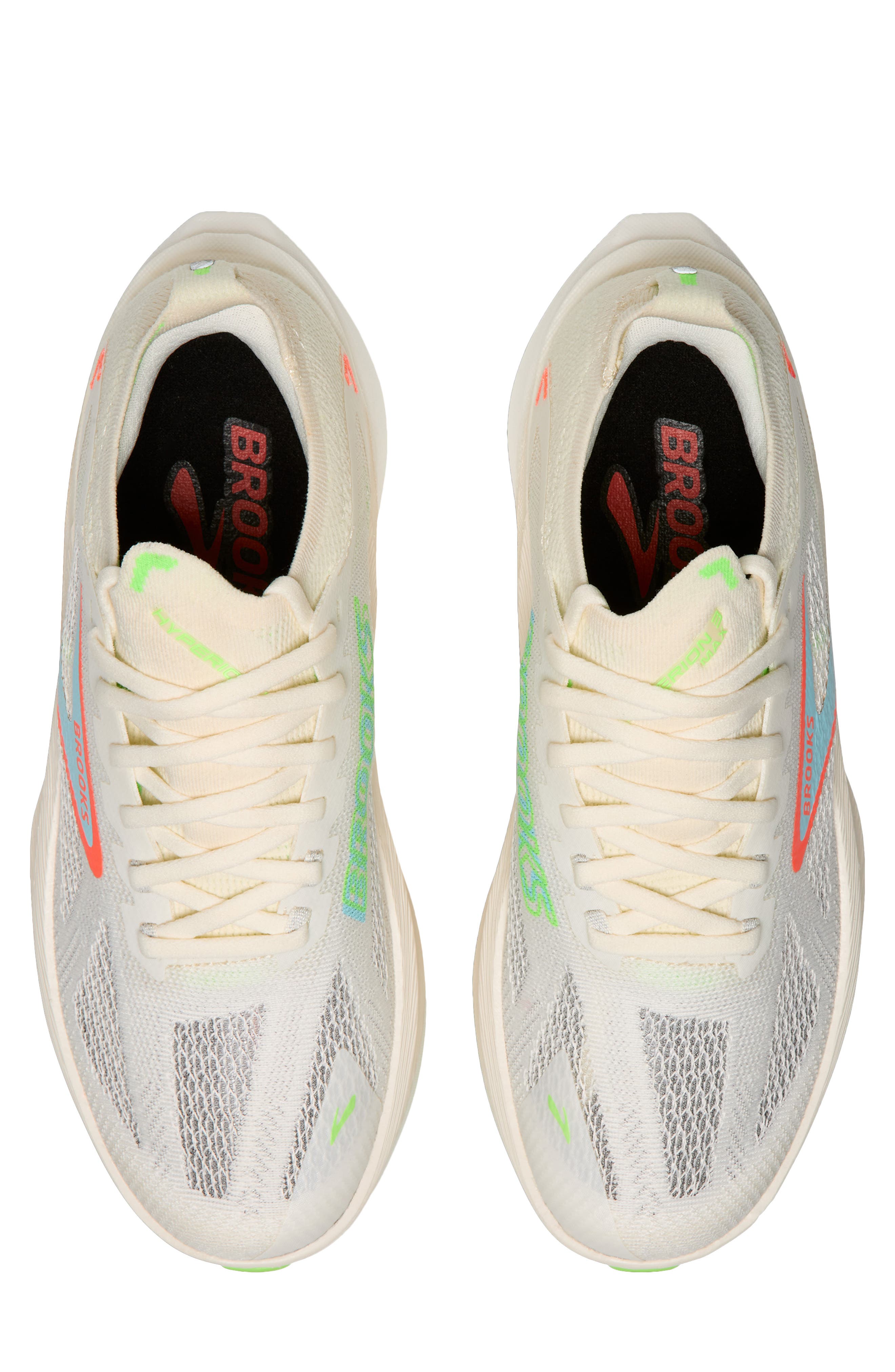 Brooks Hyperion Max 3 Running Shoe, Alternate, color, Coconut/Green Gecko/Pink Clay