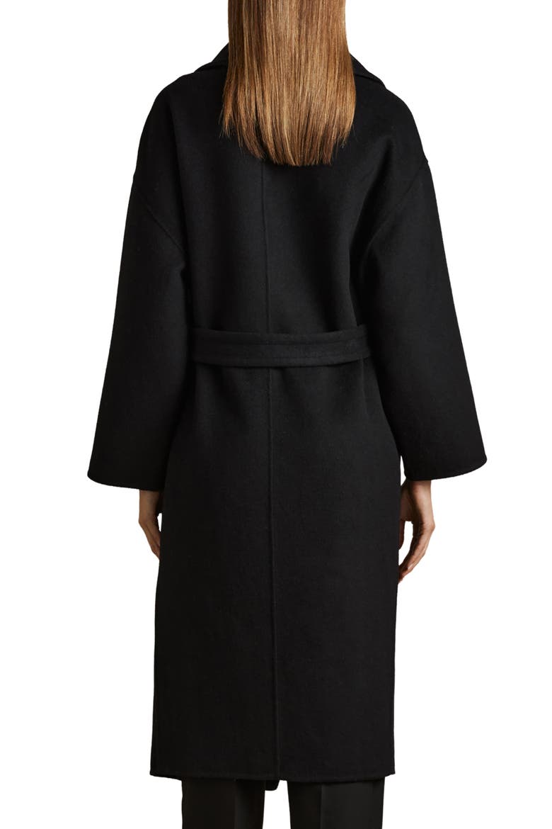 Bridget Belted Wool Blend Coat, Alternate, color, BLACK