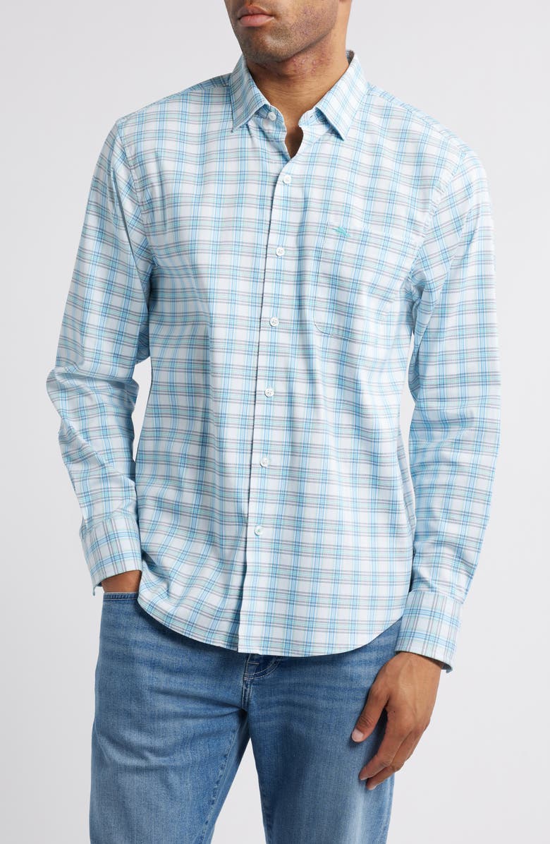 Tommy Bahama Sarasota Stretch San Marcos Check IslandZone<sup>®</sup> Button-Up Shirt, Main, color,