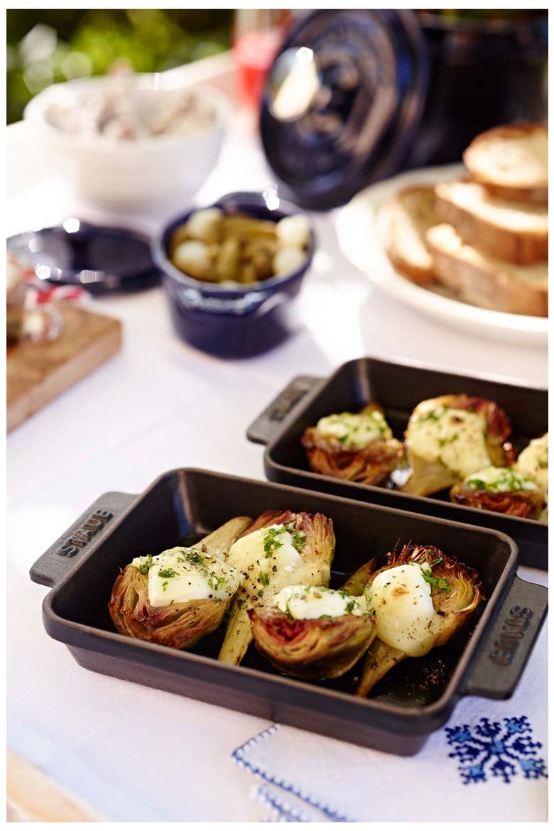 Enameled Cast Iron Baking Dish, Alternate, color, MATTE BLACK