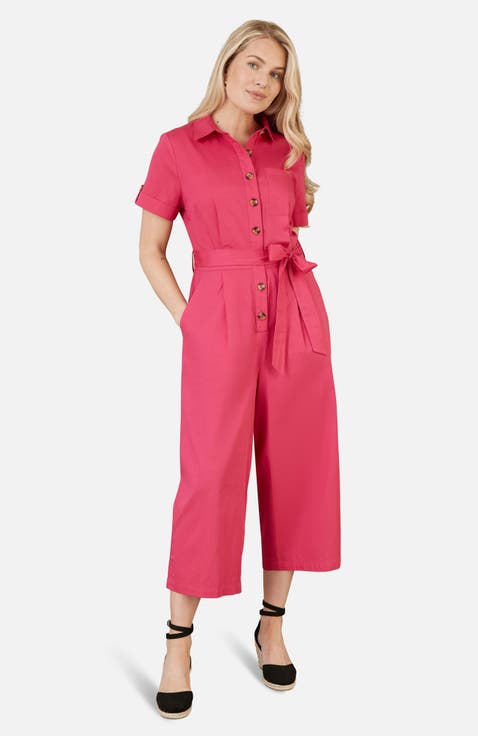 Button Up Utility Style Jumpsuit