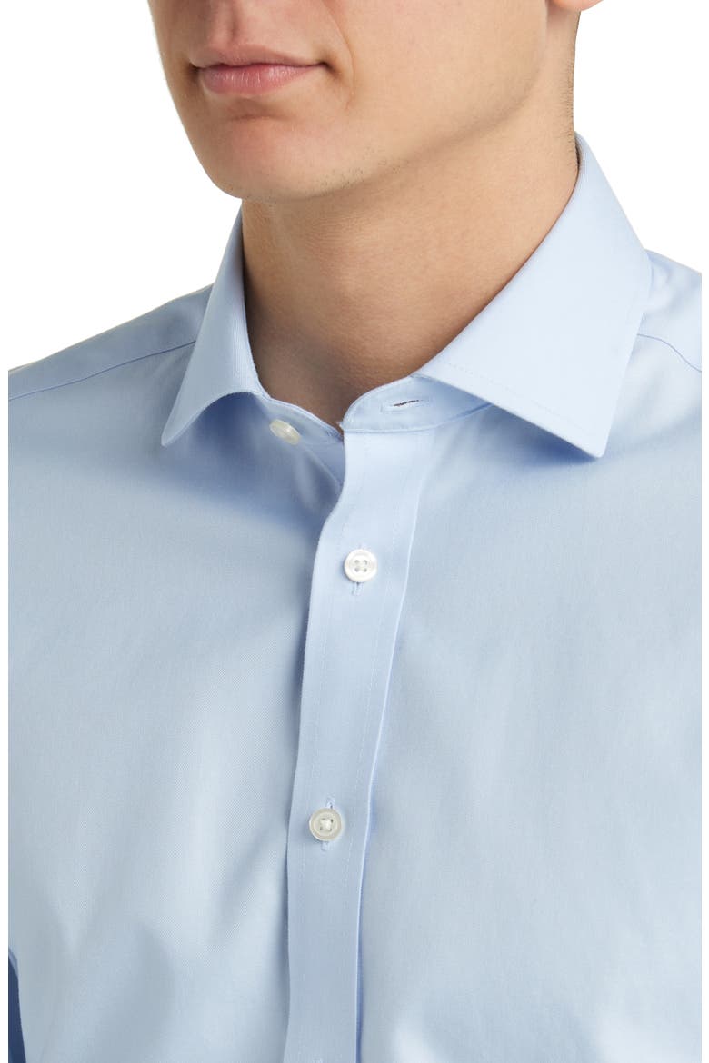 Non-Iron Twill Cutaway Slim Fit Shirt Single Cuff, Alternate, color, SKY BLUE