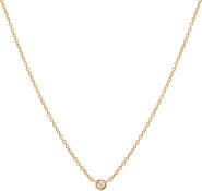 BY ADINA EDEN Diamond Tiny Bezel Necklace 14K