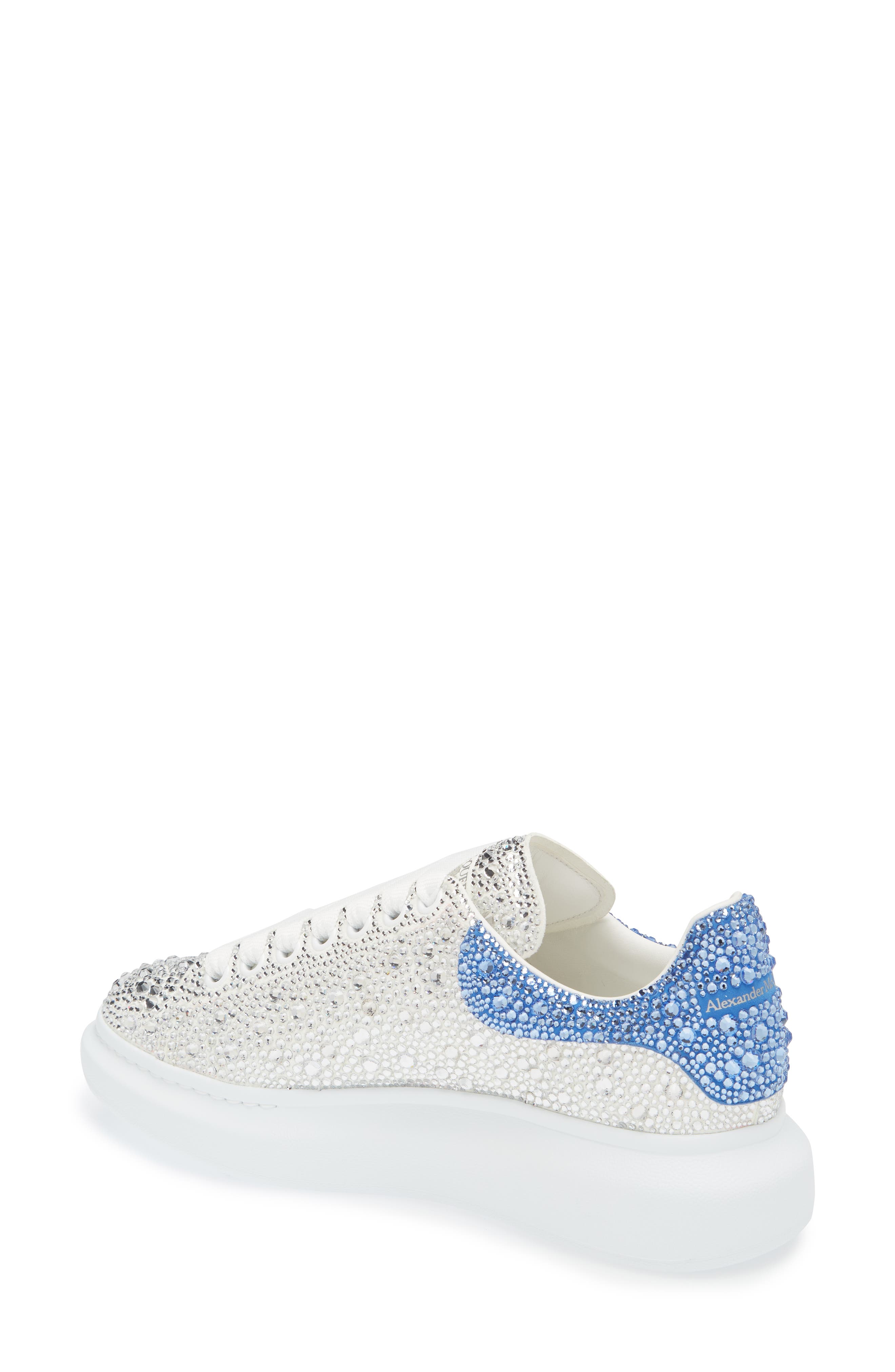 McQueen Oversized Crystal Embellished Sneaker, Alternate, color, 