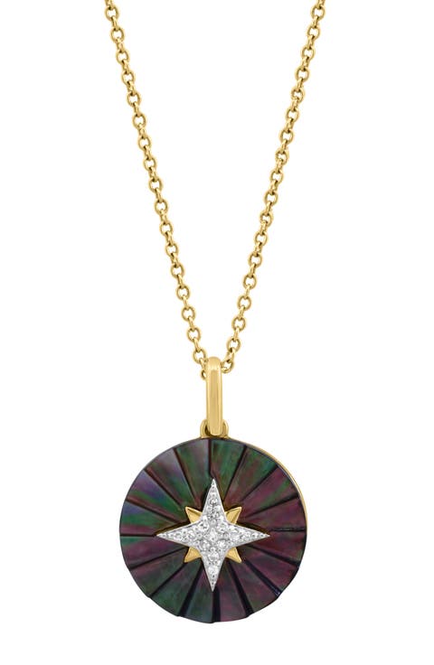 Diamond & Mother-of-Pearl Pendant Necklace - 0.04ct.