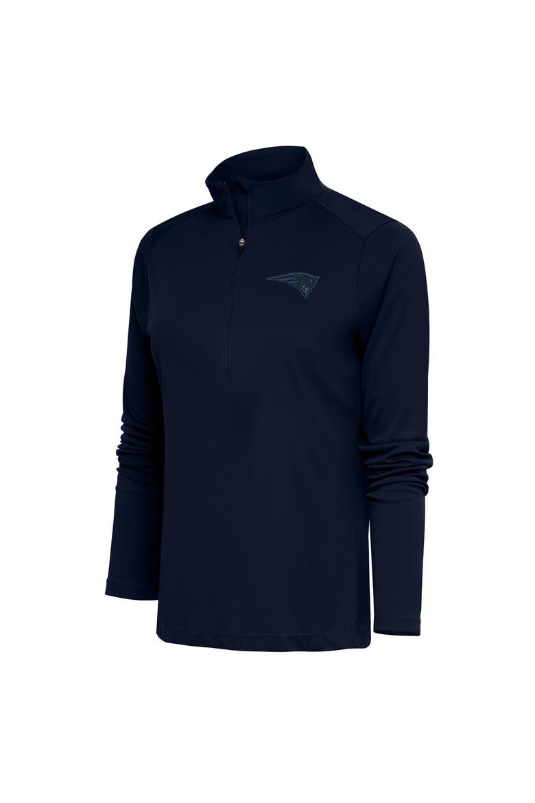 Women's Antigua Navy New England Patriots Tonal Logo Tribute Half-Zip Top, Main, color, Navy