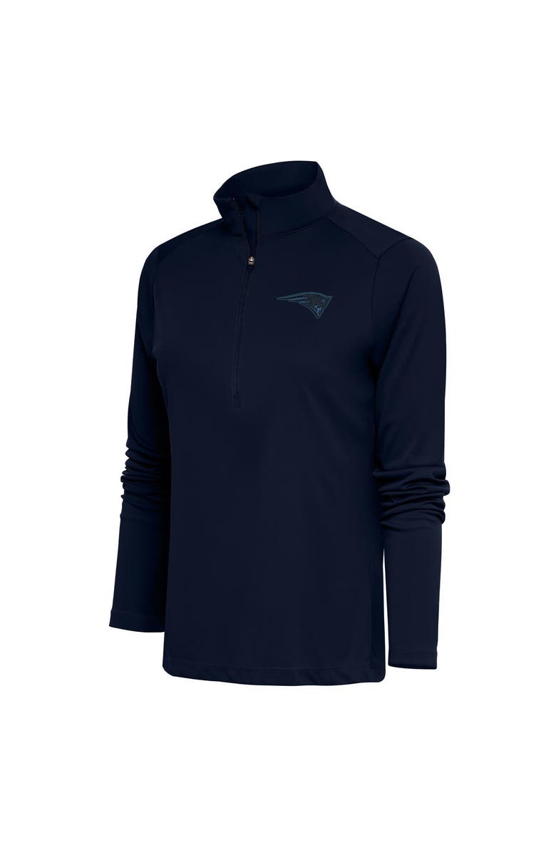 ANTIGUA Women's Antigua Navy New England Patriots Tonal Logo Tribute Half-Zip Top, Main, color, 