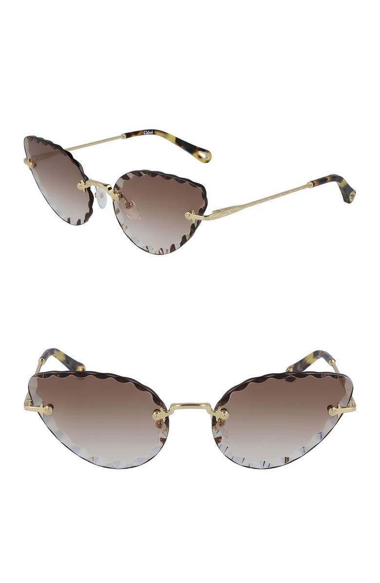 Chloé Rosie 60mm Gradient Cat Eye Sunglasses, Main, color,