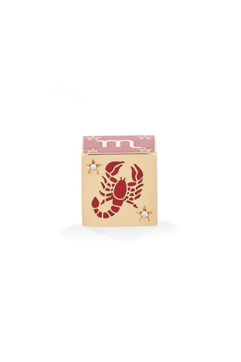 Zodiac Diamond Bead Charm, Alternate, color, YELLOW GOLD SCORPIO