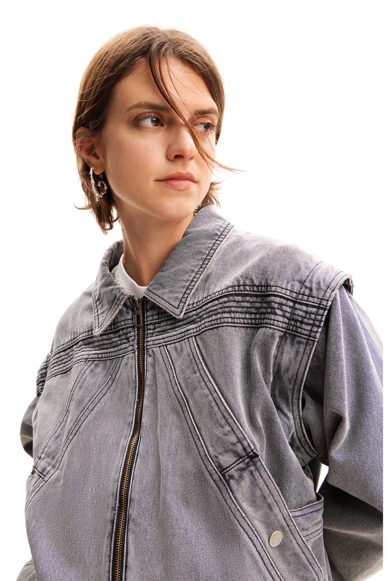Denim Jacket, Alternate, color, GREY
