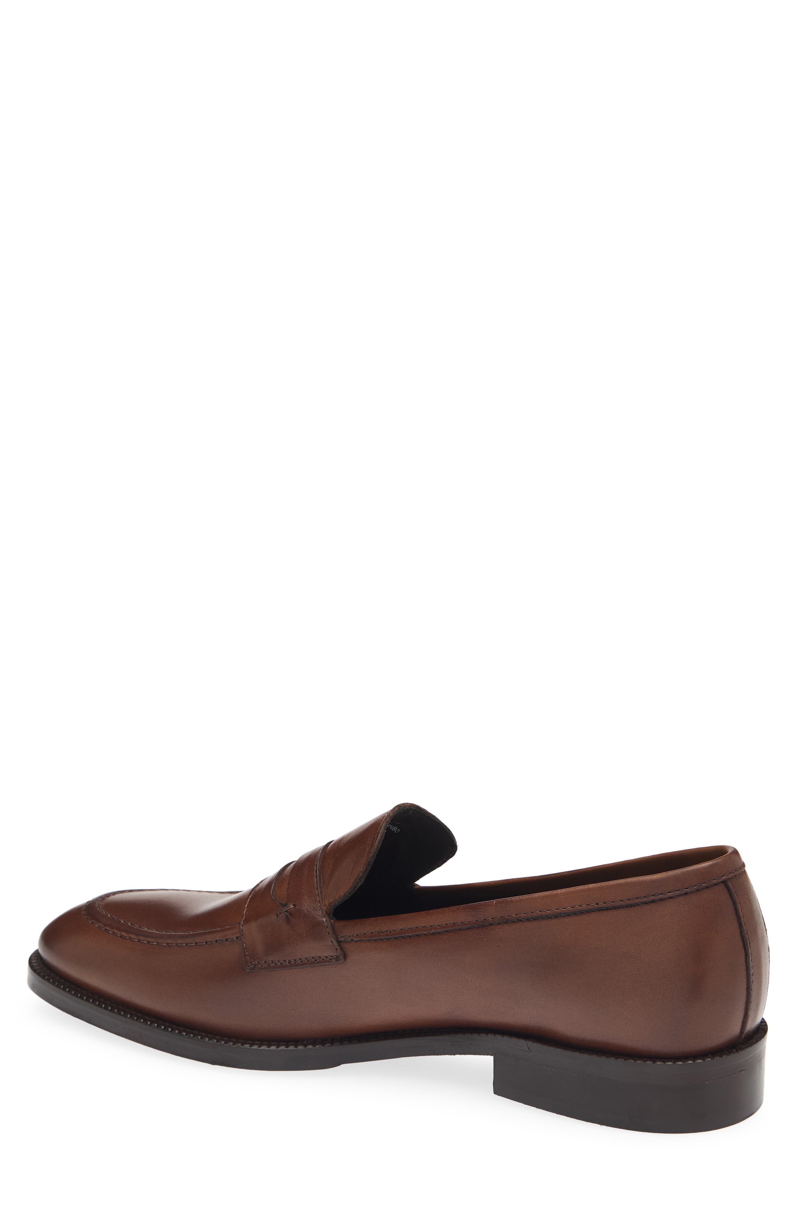 Venezia Leather Penny Loafer, Alternate, color, COGNAC LEATHER