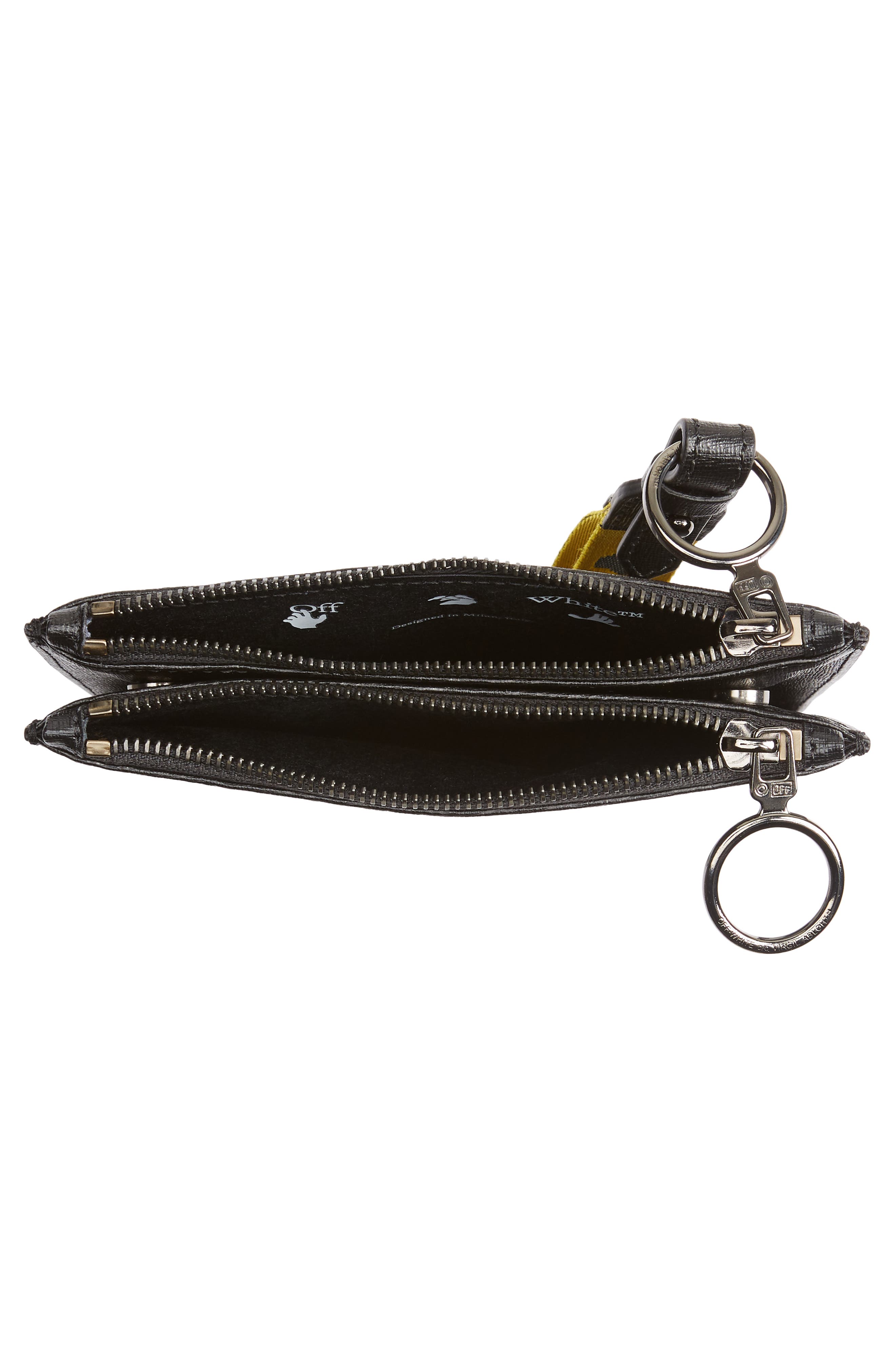 Off-White Diagonal Set of 2 Leather Pouches, Alternate, color, 