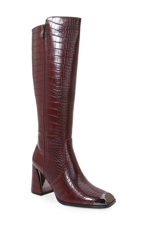 Lux Block Heel Knee High Boot