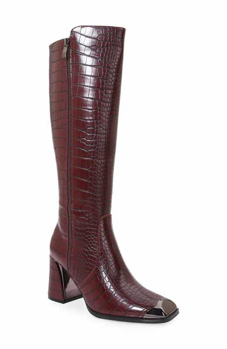 Lux Block Heel Knee High Boot