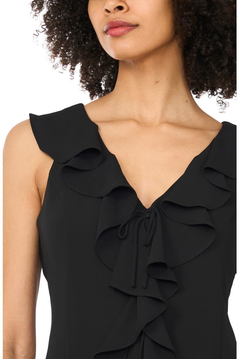 V-Neck Ruffle Top, Alternate, color, RICH BLACK