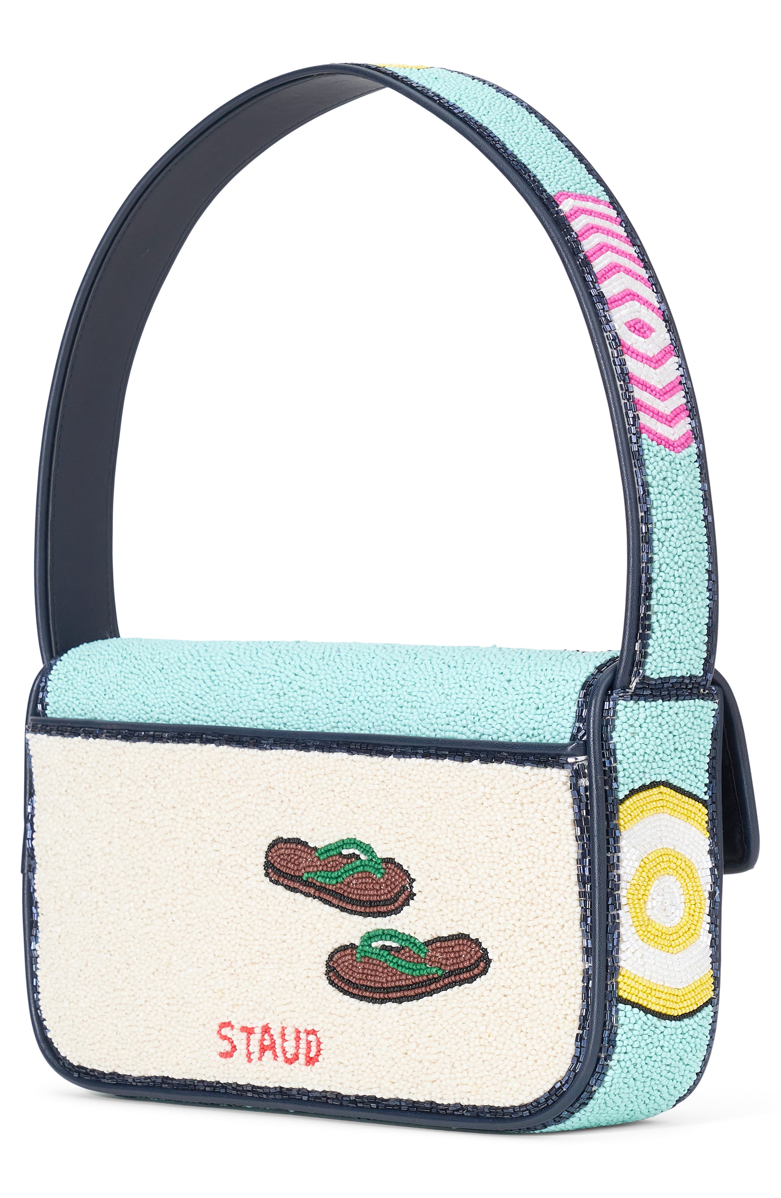 STAUD Tommy Beaded Shoulder Bag, Alternate, color, Umbrellas