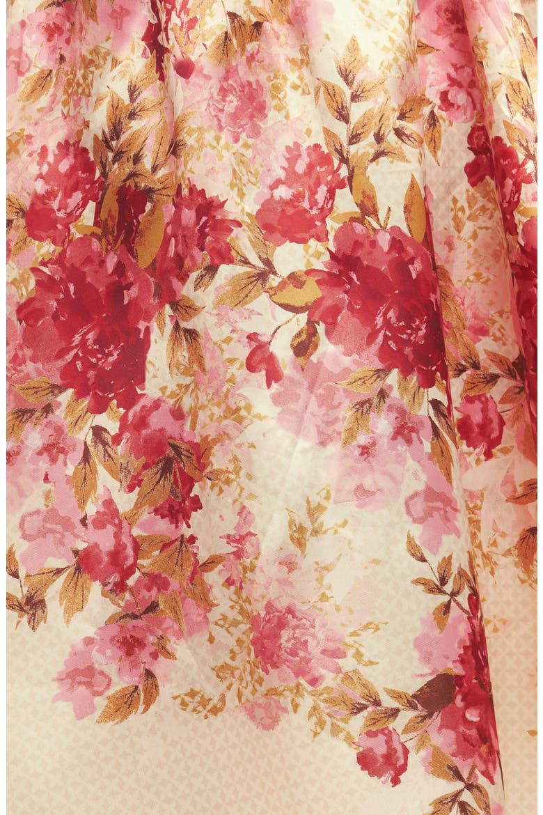 Floral Full Midi Skirt, Alternate, color, IVORY/ PINK