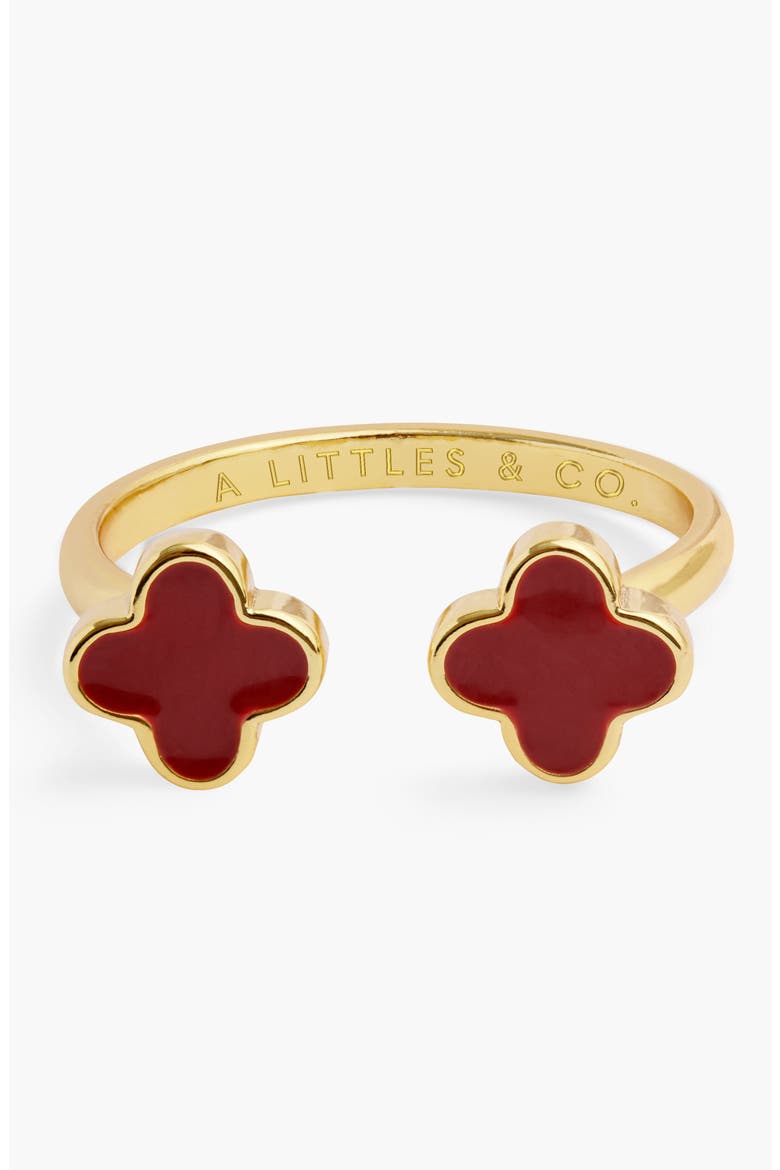 Signature Clover Collection Red Clover Ring In Gold-Tone Plating, Main, color, Red Stud