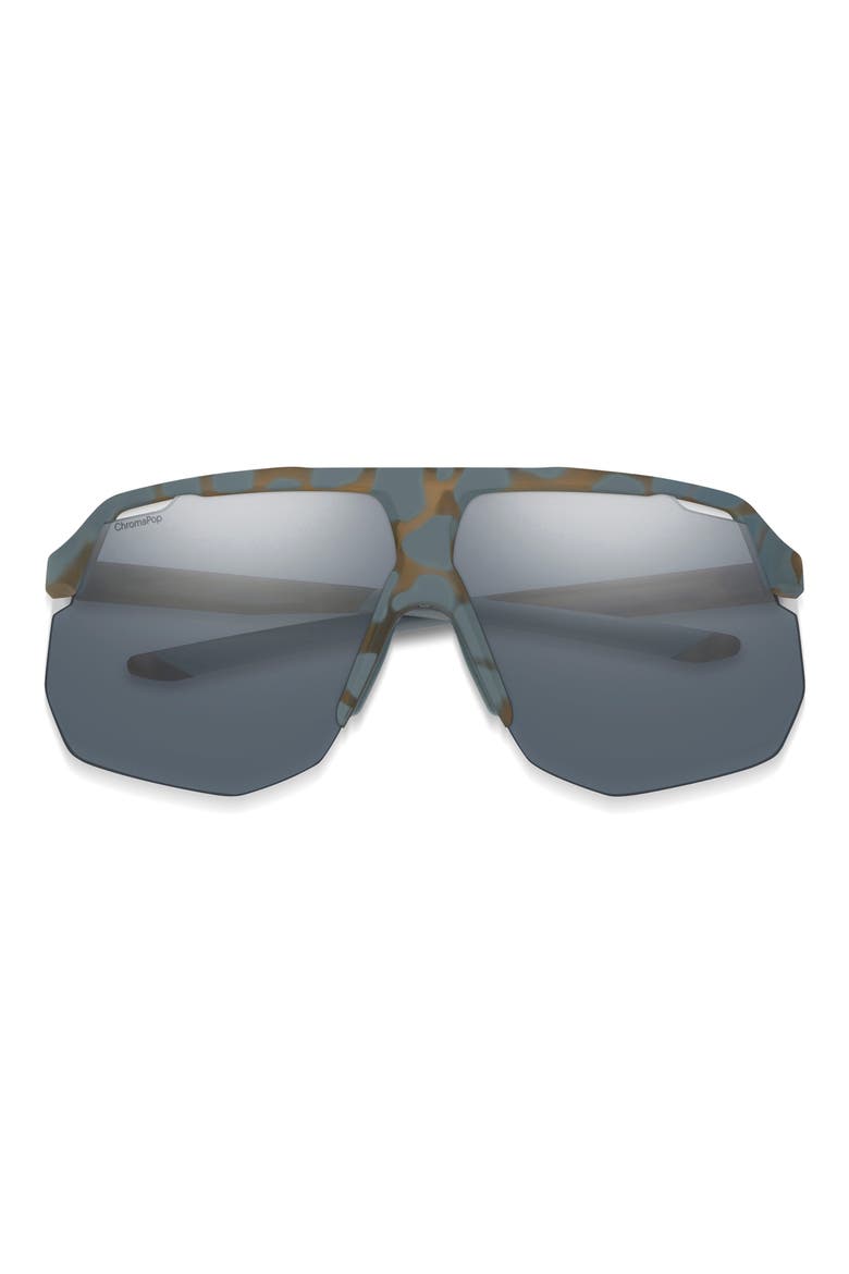 Motive 74mm ChromaPop™ Polarized Shield Sunglasses, Main, color, FLINT/ TARMAC TORTOISE / SLATE