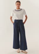 Exquise Esmeralda Drawstring Palazzo Pants
