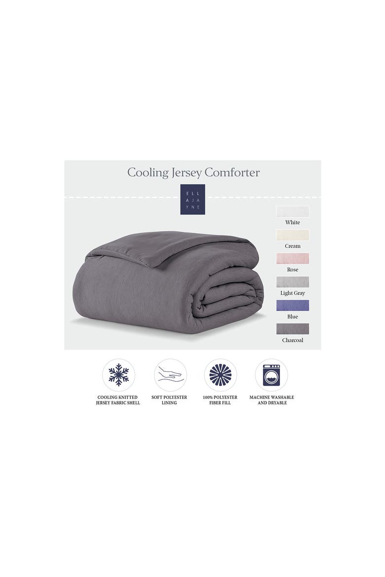 Cooling Jersey Fabric Down Alternative Comforter, Alternate, color, CHARCOAL