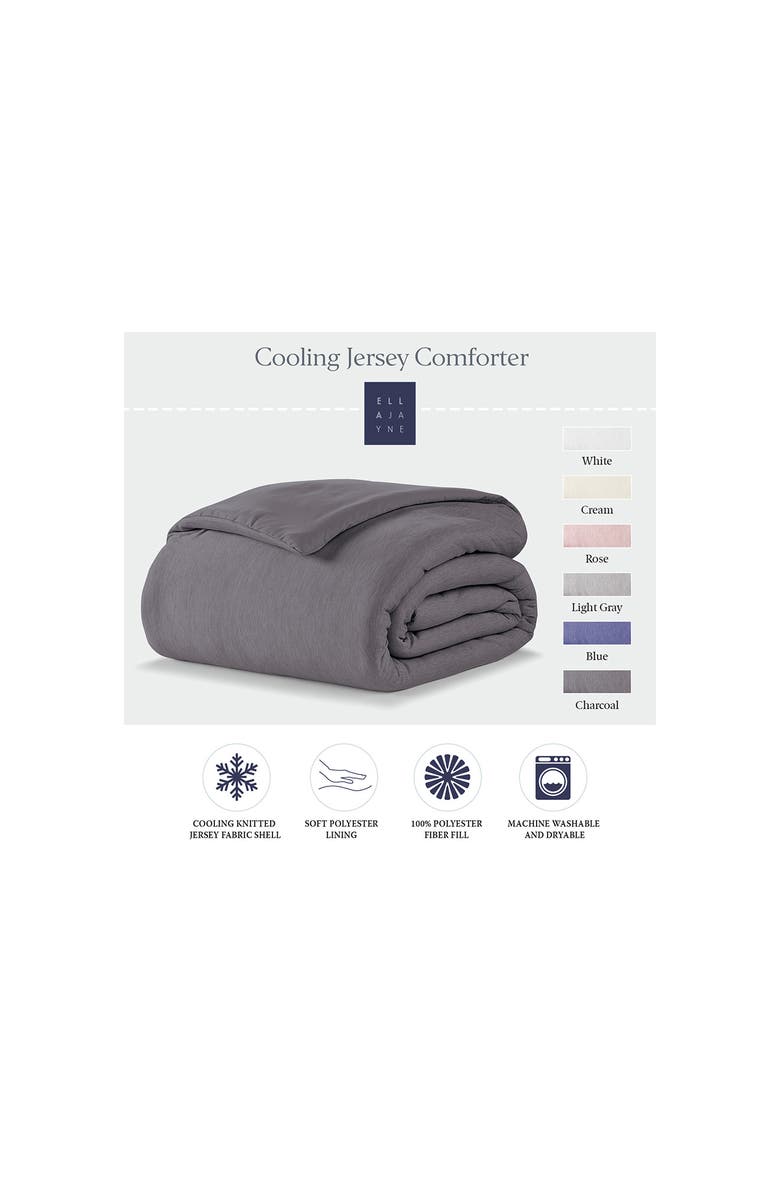 ELLA JAYNE HOME Cooling Jersey Fabric Down Alternative Comforter, Alternate, color, Charcoal