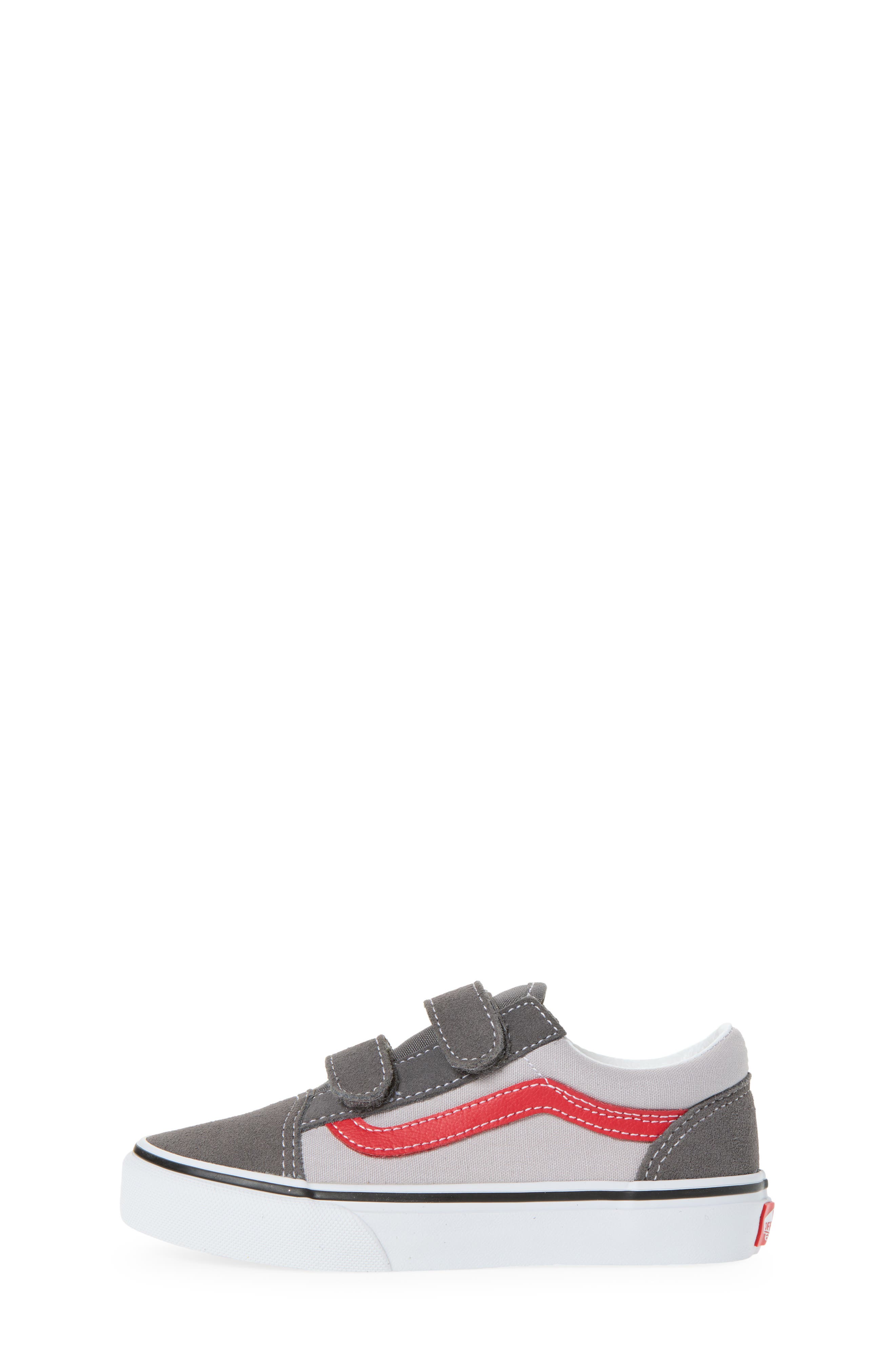 Kids' Old Skool V Sneaker, Alternate, color, PEWTER/RACING RED