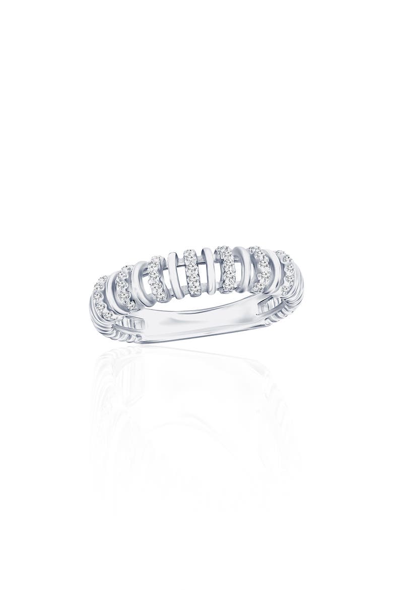 Cubic Zirconia Band Ring, Main, color, SILVER