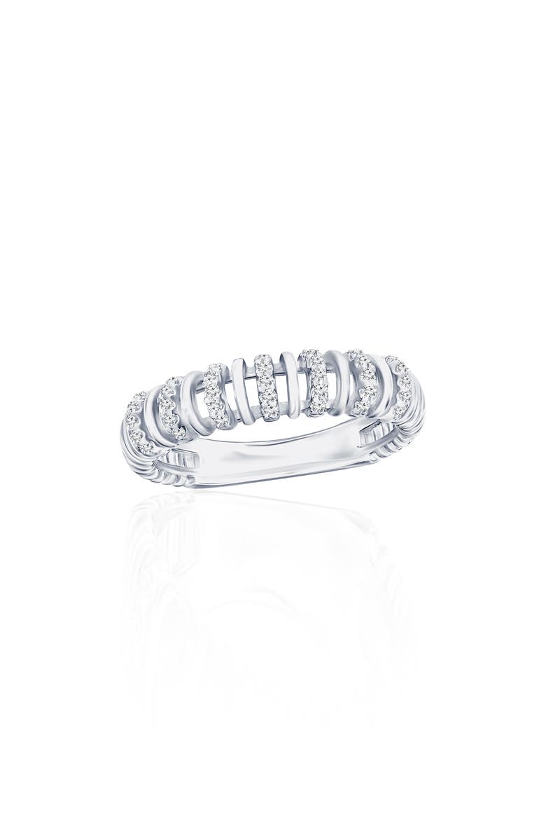 SIMONA Cubic Zirconia Band Ring, Main, color, Silver