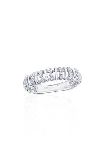 Simona Cubic Zirconia Band Ring In Metallic