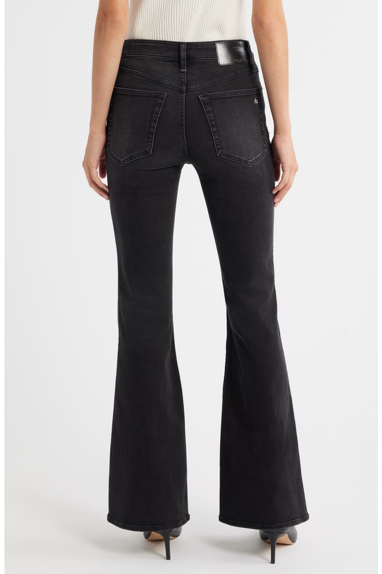Flexi Dahlia Mid Rise Flare Jeans, Alternate, color, MDNGHT