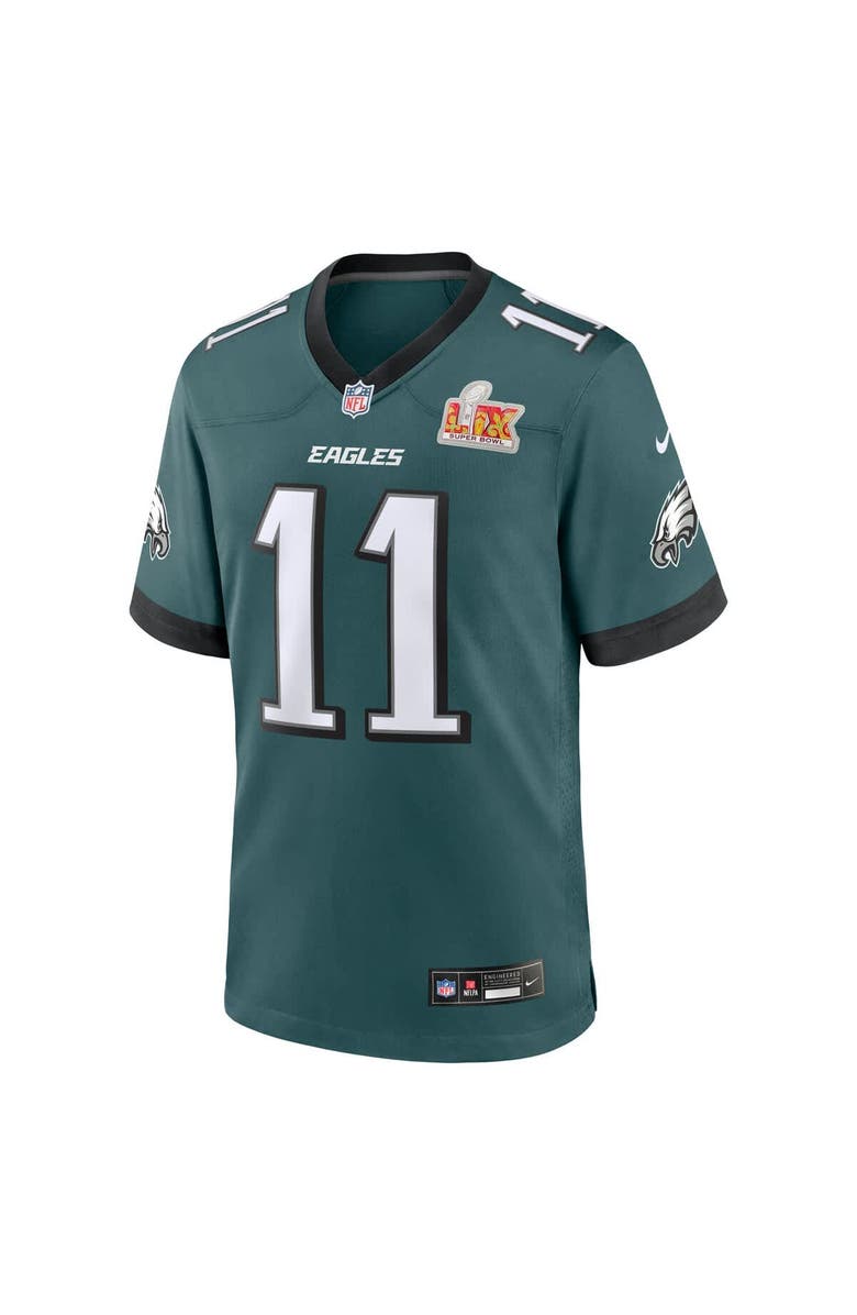 Nike Men's Nike A.J. Brown Midnight Green Philadelphia Eagles Super Bowl LIX Game Player Jersey, Alternate, color, 