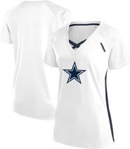 FANATICS Women's Fanatics  White Dallas Cowboys Plus Size Glitter Lace-Up V- Neck T-Shirt