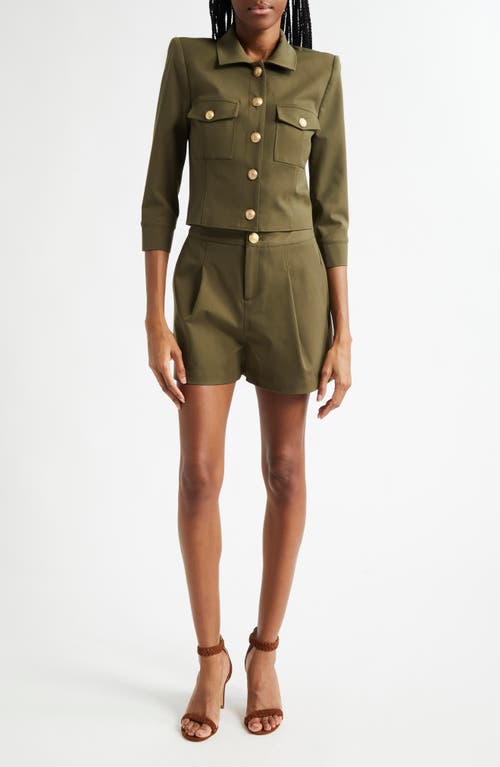 L'agence Kumi Cropped Jacket In Green