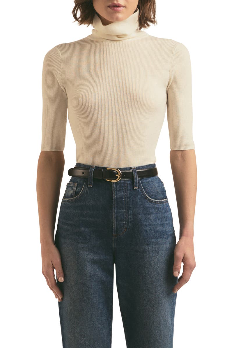 Favorite Daughter The Amelia Merino Wool Turtleneck Top, Main, color, Ivory