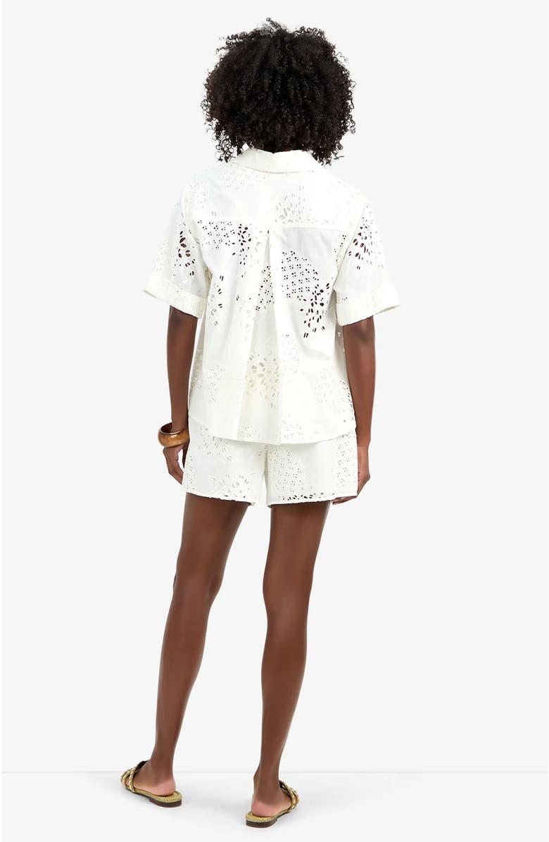 Trina Turk Triennale Cotton Eyelet Top, Alternate, color, Whitewash