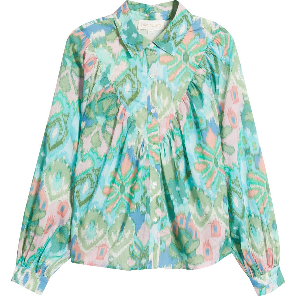 Shop Love The Label Sebali Floral Ikat Print Button-up Shirt