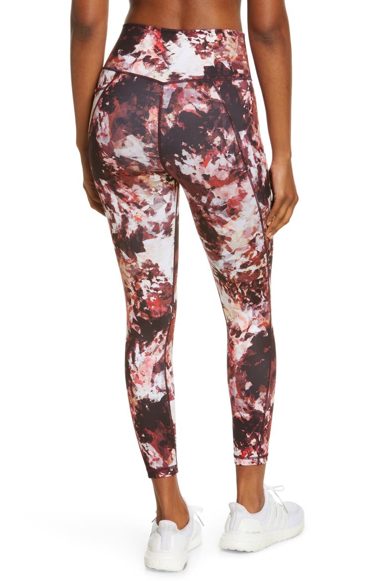 Super Sculpt Pocket 7/8 Leggings, Alternate, color, PINK TEXTURE PRINT