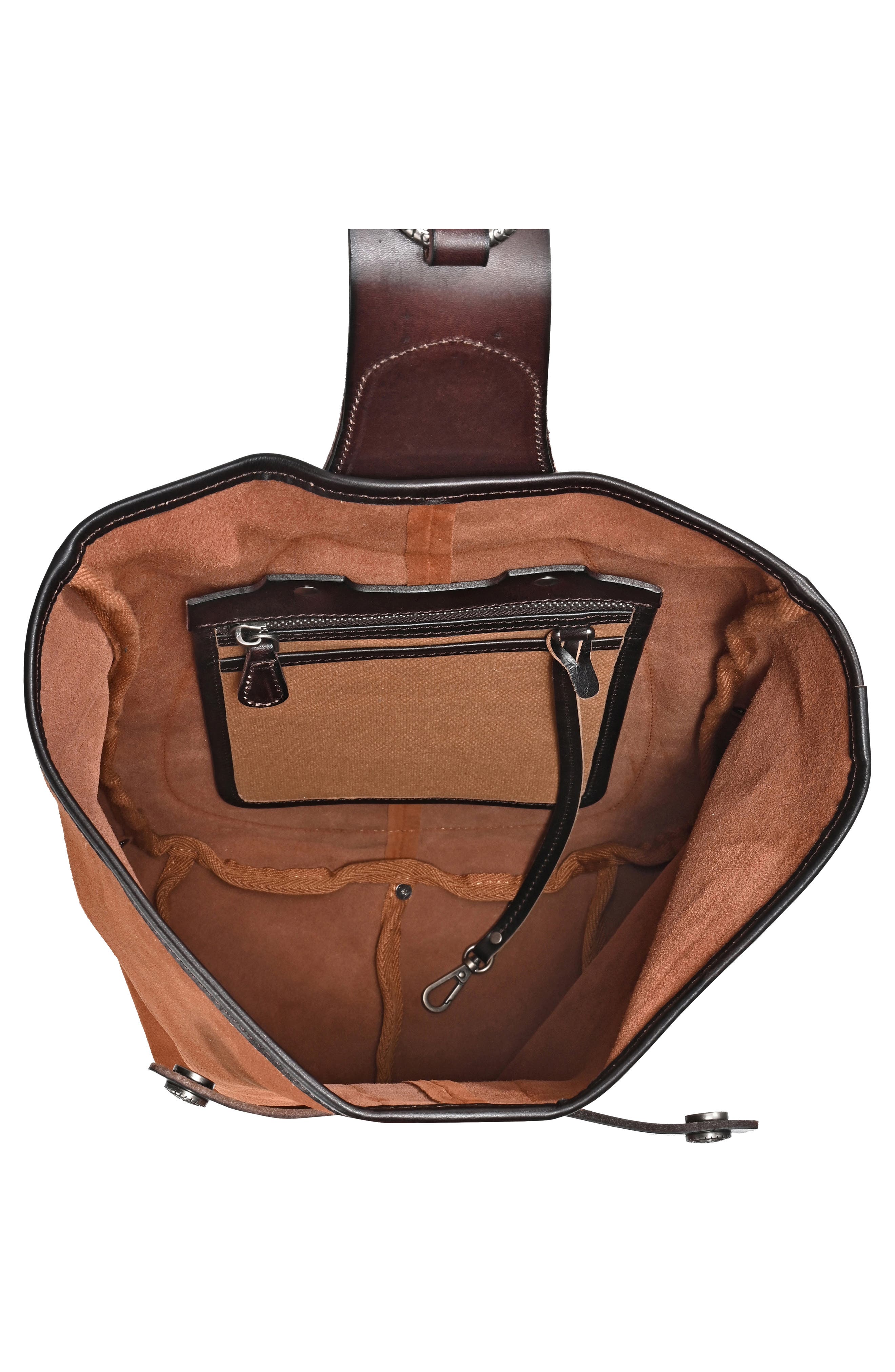 OLD TREND Daisy Leather Trim Sling Bag, Alternate, color, Brown